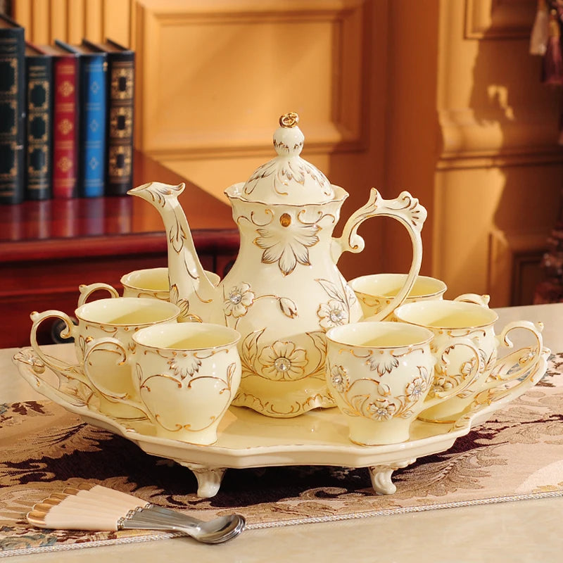 Luxury European Ceramic Water & Tea Set (with Tray)
