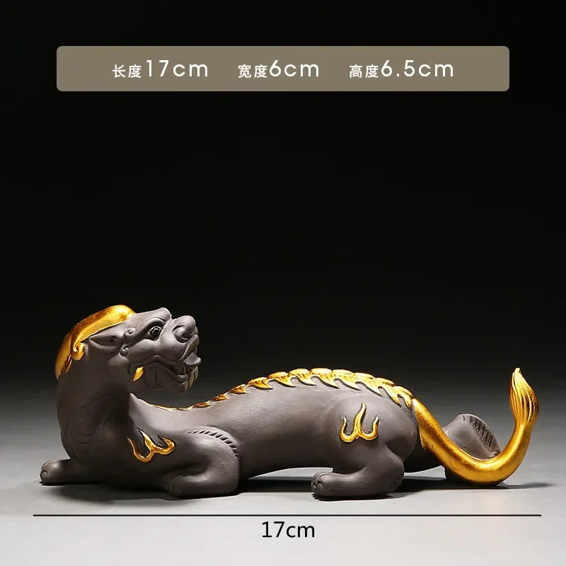 Premium Black Ceramic Kung Fu Set with Tea Pet