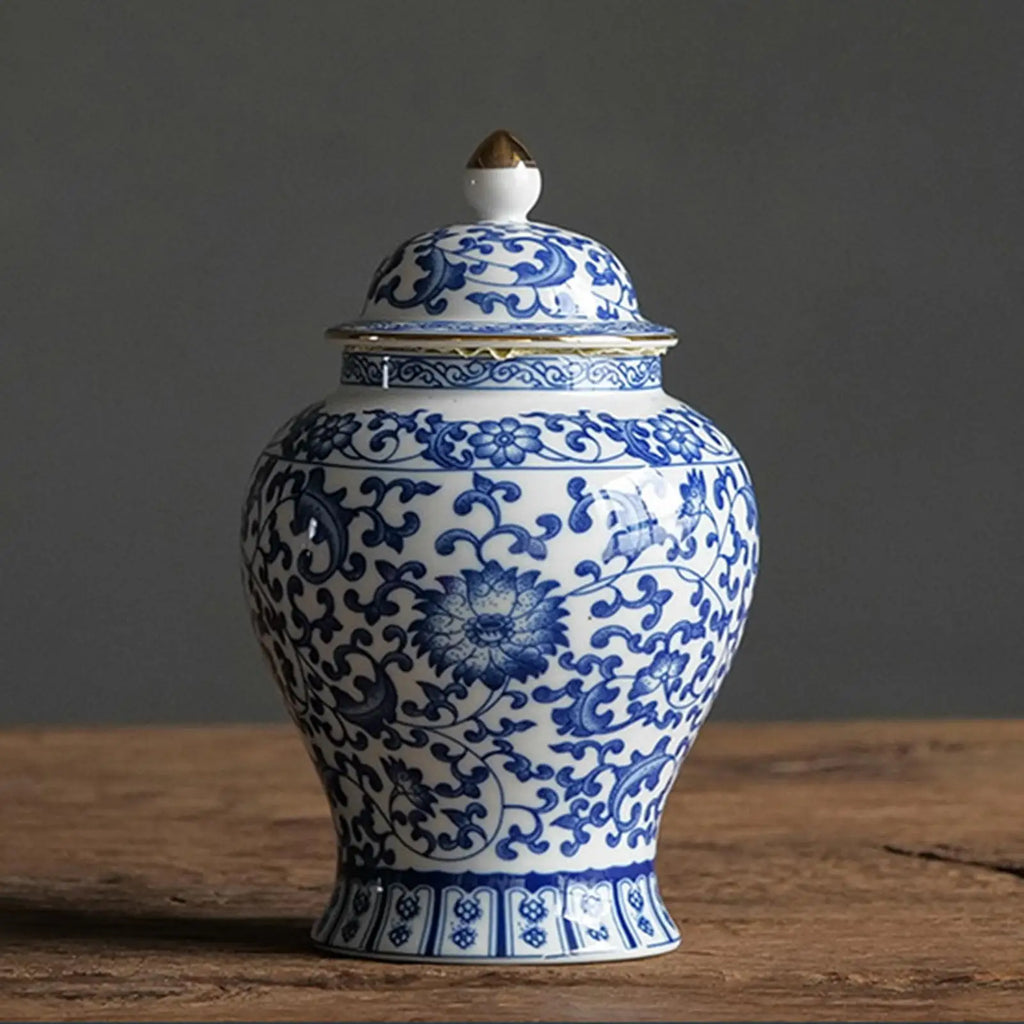 Elegant Ceramic Ginger Jar – Art Deco Vase & Storage Canister