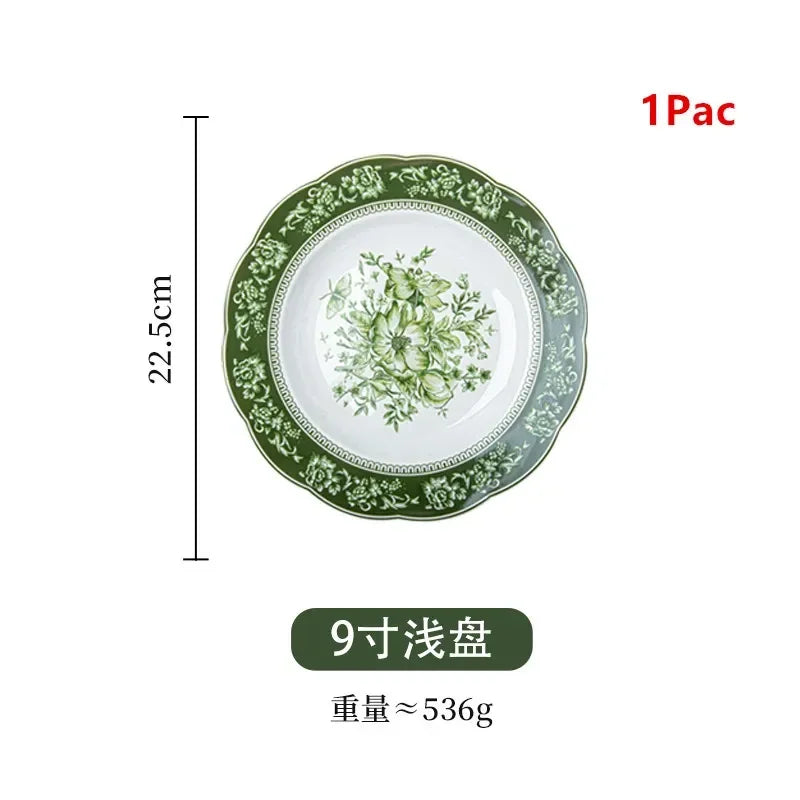 Retro Ceramic Dinnerware Set – Fish & Vegetable Serving Plates