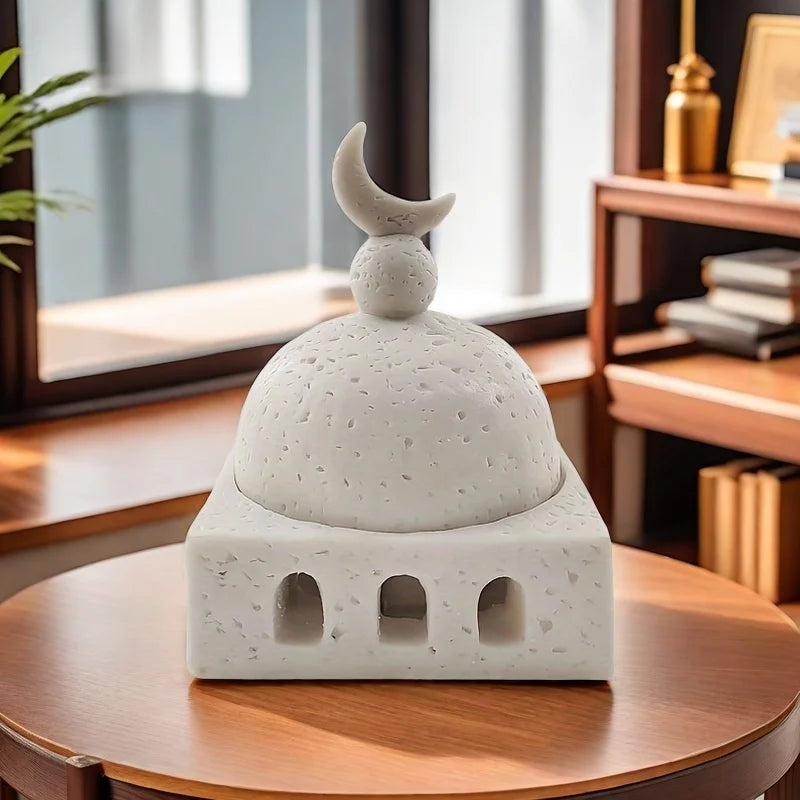 A creative Middle Eastern Moon Castle aromatherapy cup, incense burner decorations, living room office Eid Ramadan decorations i