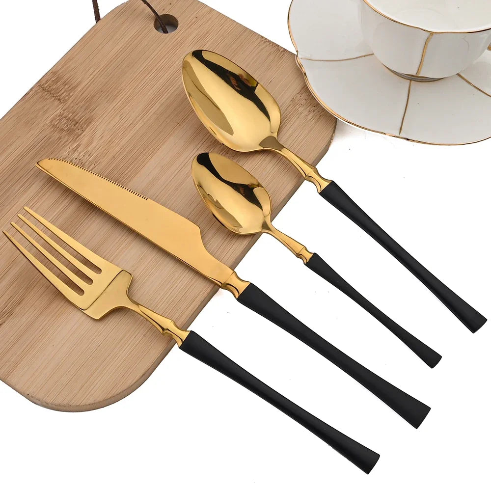 Mirror Gold 24Pcs Cutlery Set.
