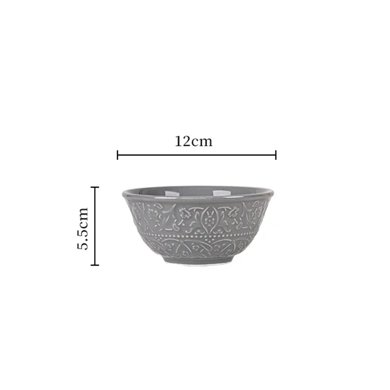 French Modern Gray Ceramic Dinnerware Collection – Luxury Steak Plates & Soup Bowls