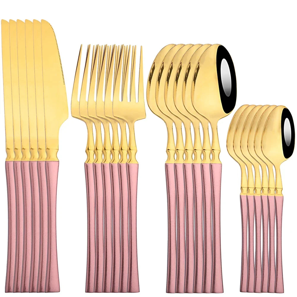Mirror Gold 24Pcs Cutlery Set.