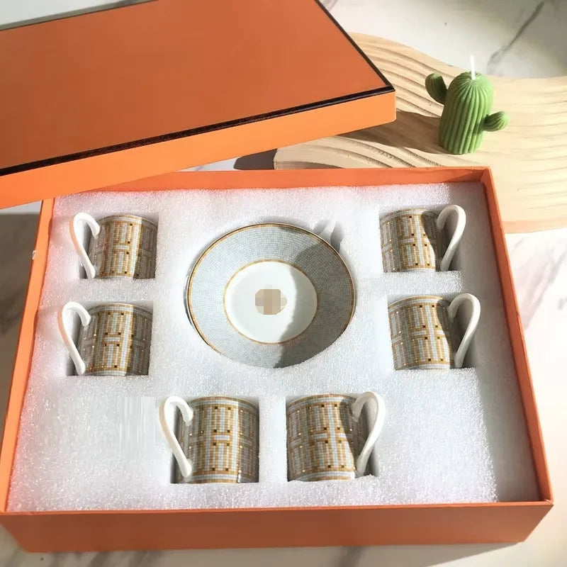 Modern Ceramic Drinking Cup Set – 12Pcs Novelty Gift Box