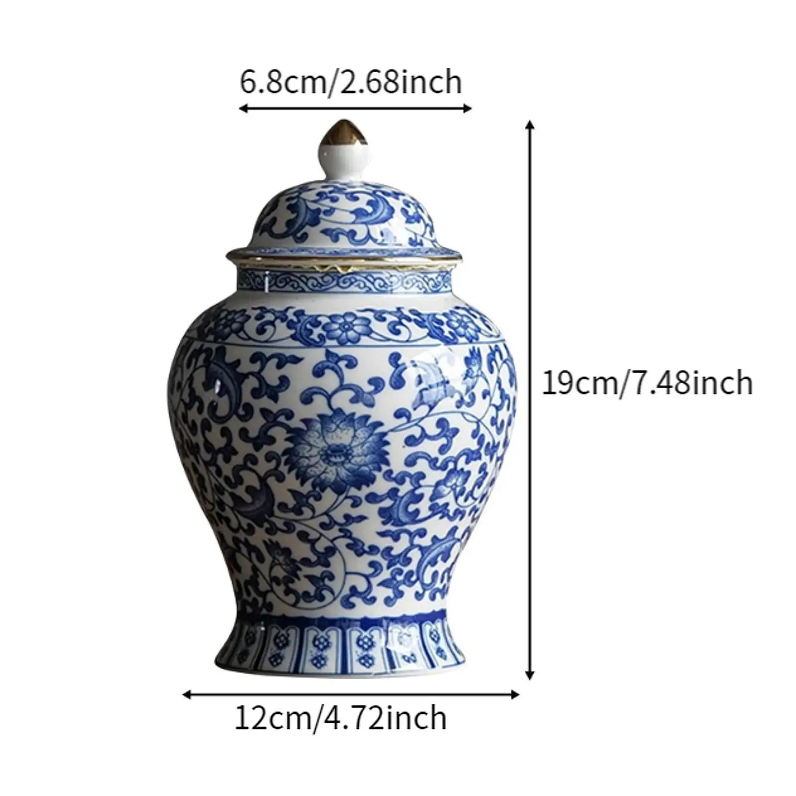 Elegant Ceramic Ginger Jar – Art Deco Vase & Storage Canister