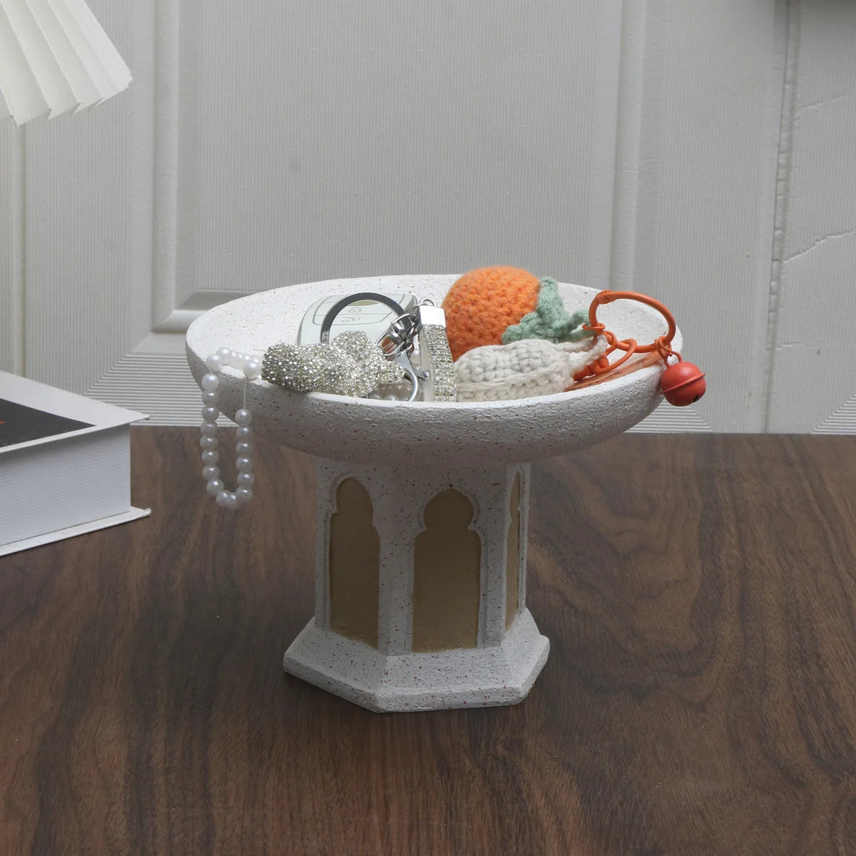 Artistic Resin Figurine with Flower Basket