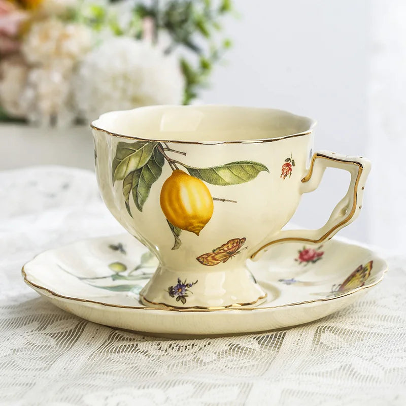 Vintage Lemon Teapot & Cup Set – Tania Bulhoes Inspired