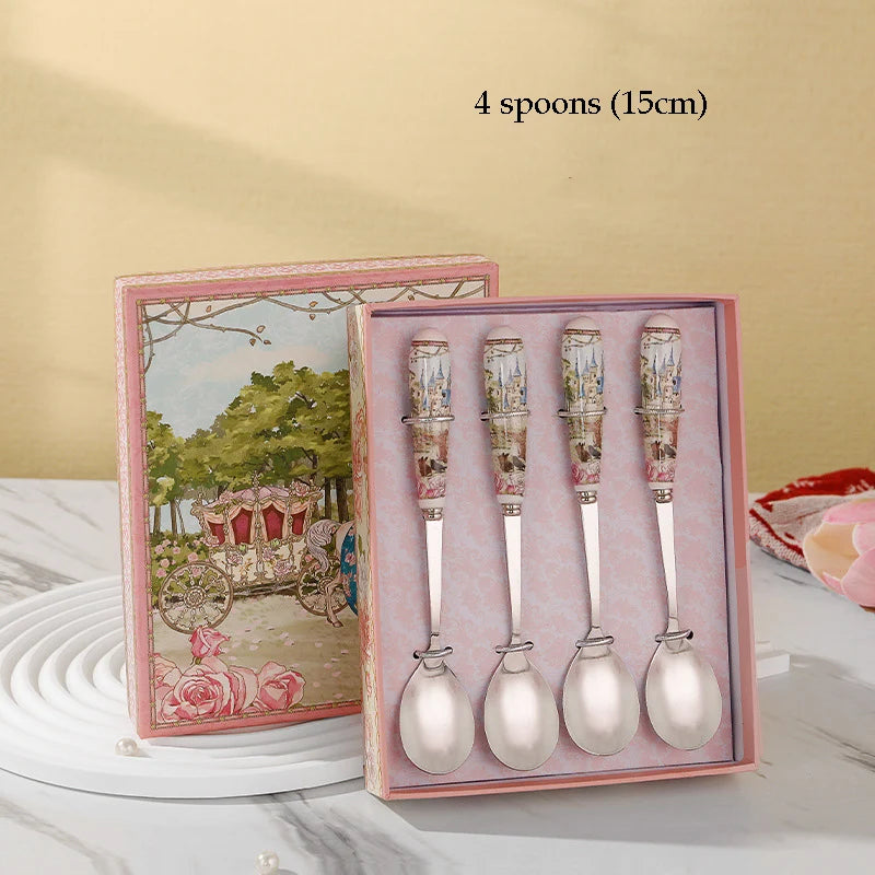 "Fairytale Carriage" Bone China Afternoon Tea Gift Set (Cup, Plate & Cutlery)