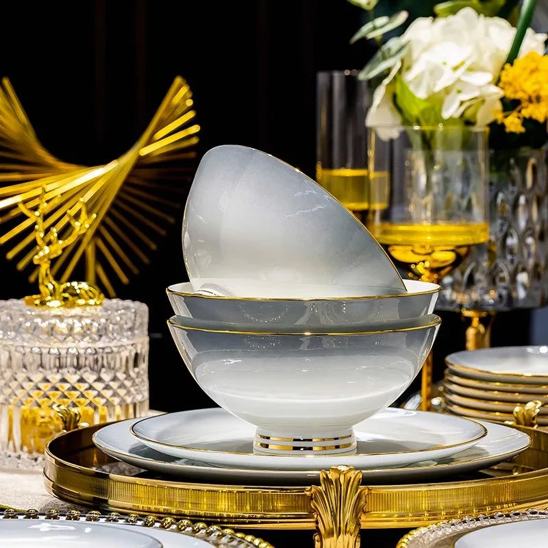 Light Luxury Ceramic Dinner Set (High-Grade)