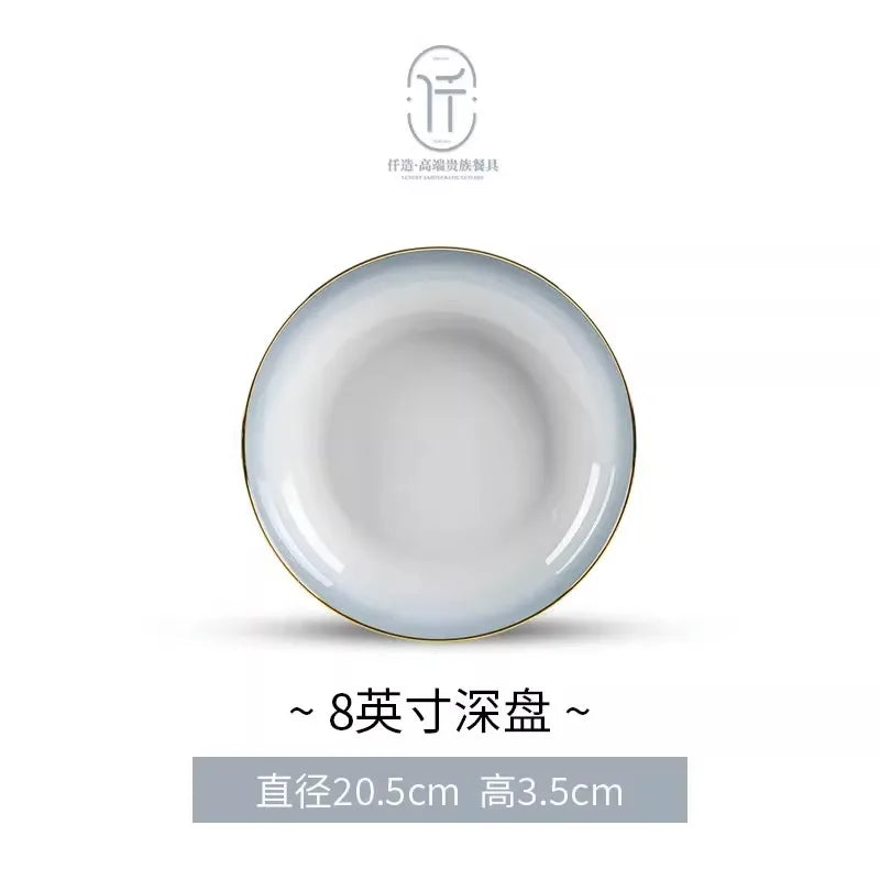 Light Luxury Ceramic Dinner Set (High-Grade)