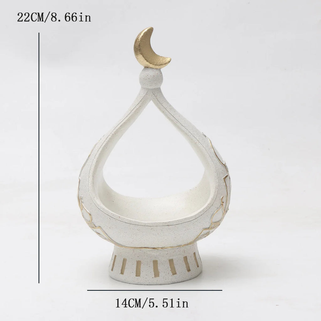 Artistic Resin Figurine with Flower Basket