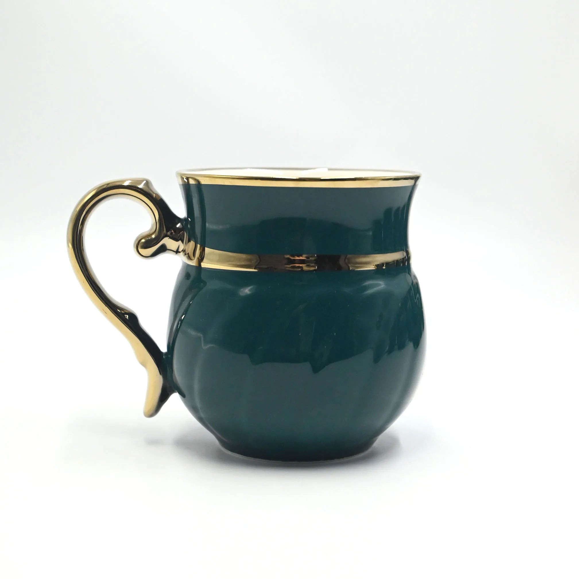 English Emerald Green & Gold Tea Cup Set (8pc/6pc)