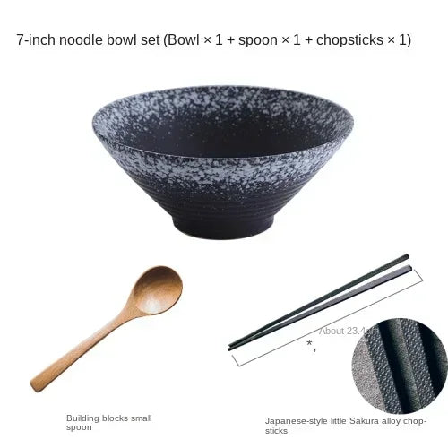 Japanese "Bamboo Hat" Ceramic Ramen Bowl – Creative Conical Noodle & Soup Bowl