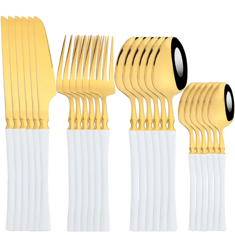 Mirror Gold 24Pcs Cutlery Set.