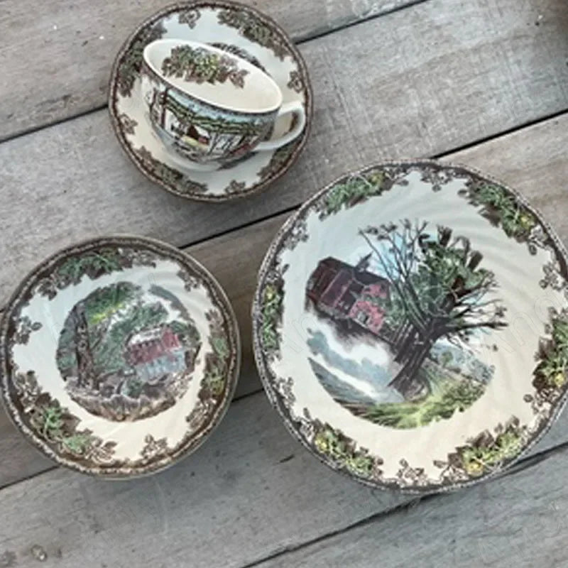 "Manor Landscape" Creative Ceramic Dessert & Salad Plate