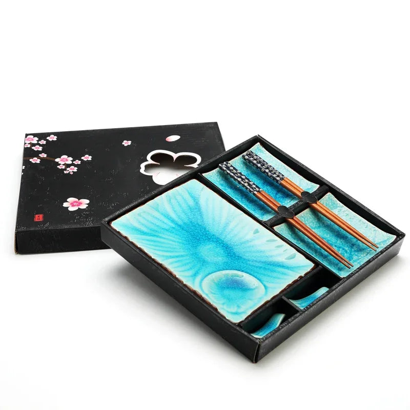 Jingdezhen Artisan "Ice Crackle" Glaze Sushi & Dinnerware Collection