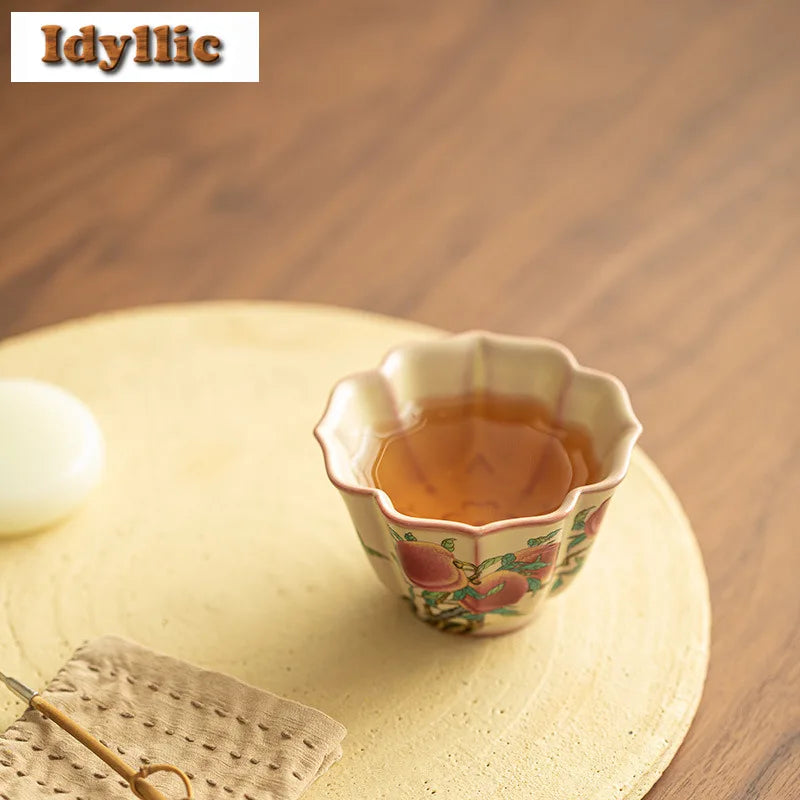 Elegant Ru Kiln Master Tea Bowl – Peach Blossom Edition