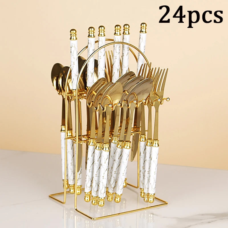 Luxury Marble Flatware with Stand.