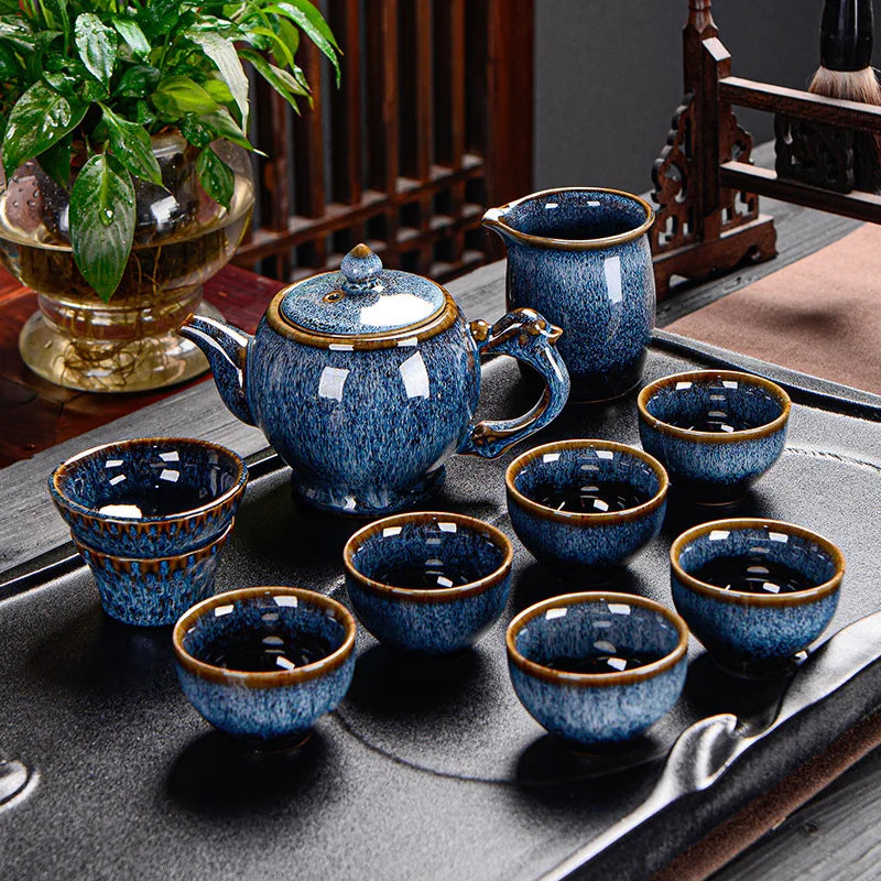 High-End Executive Chinese Tea Set (Ru Ware Edition)