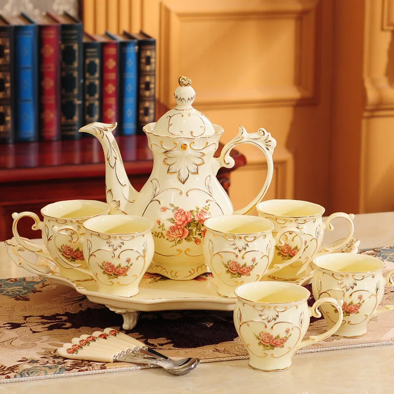Luxury European Ceramic Water & Tea Set (with Tray)