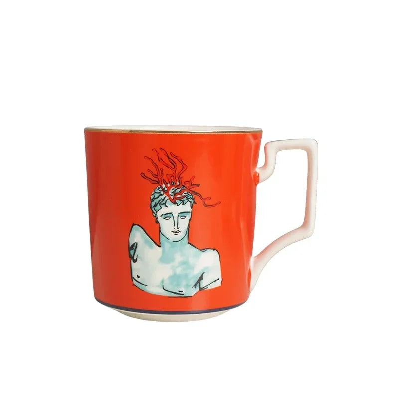 Sea God Creative Ceramic Mug & 8" Plate Set