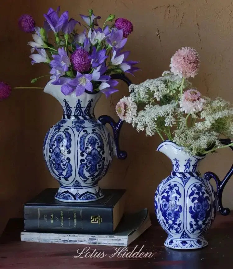 Antique Blue & White Porcelain Flower Vase
