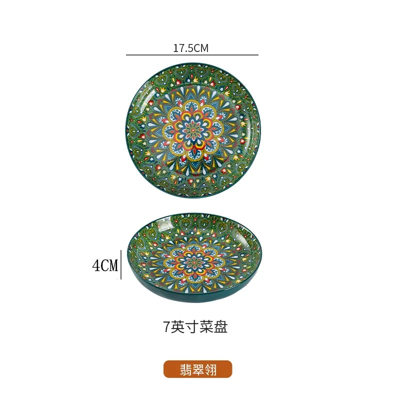 Creative Modern Ceramic Tableware Collection – Handle Bowls & Steak Plates