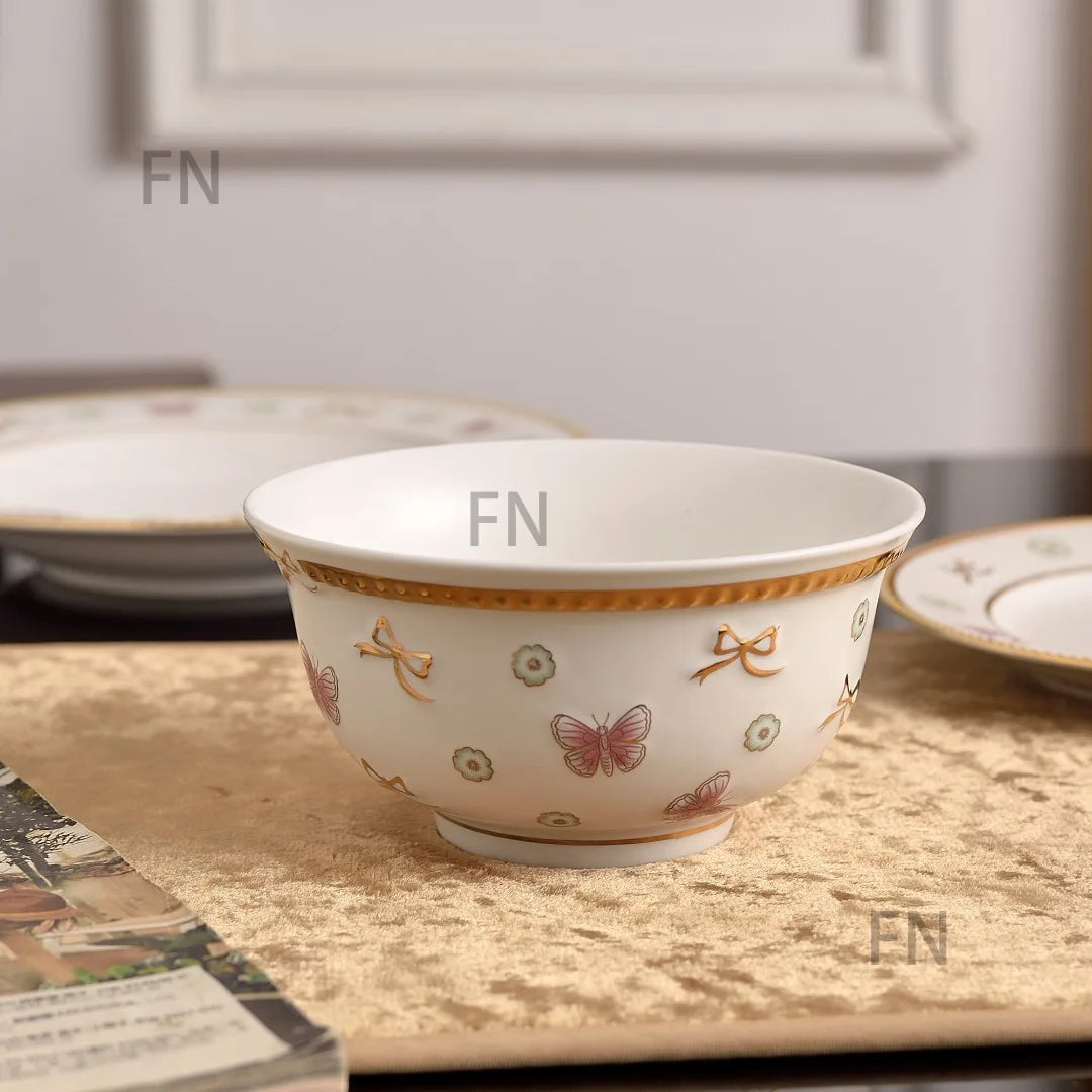 Enchanted Garden Butterfly & Flower High-End Tableware Collection