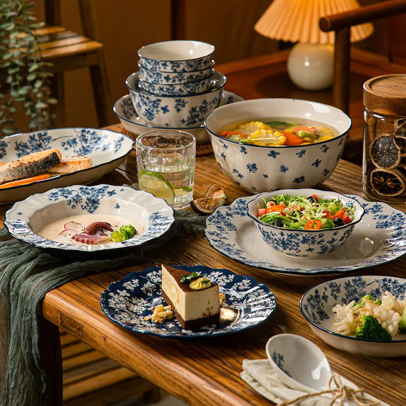 Imperial Glazed Chinese Dinnerware Set – High-End Ceramic Bowls & Plates
