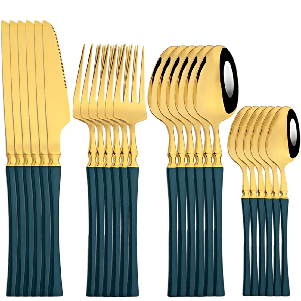 Mirror Gold 24Pcs Cutlery Set.