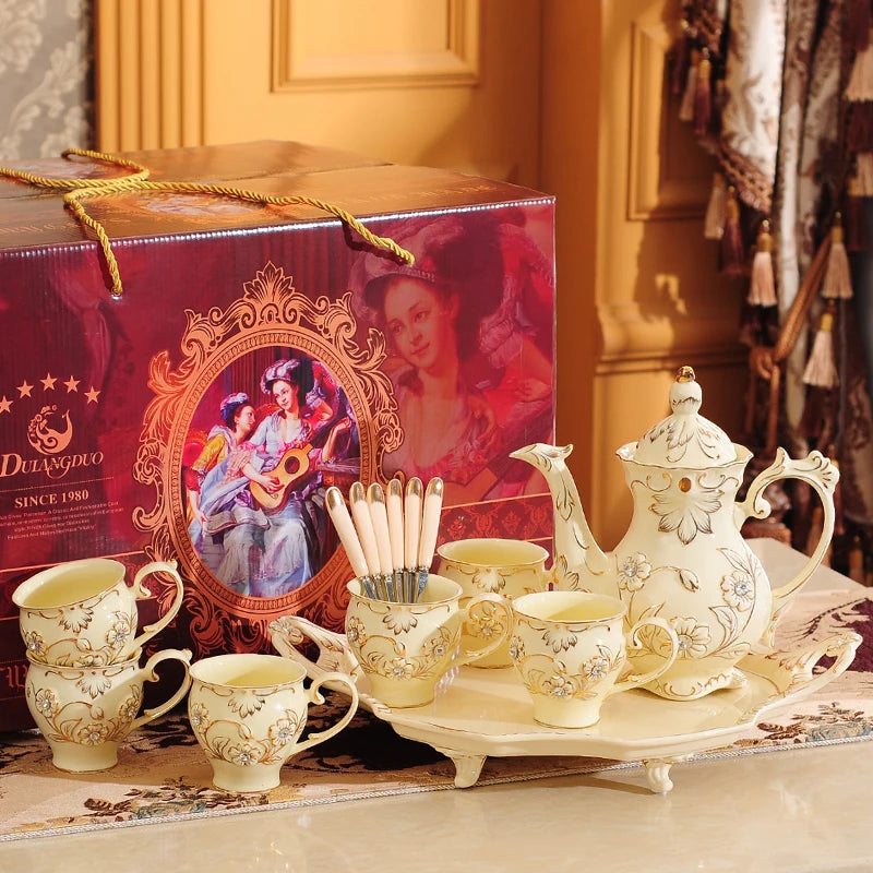 Luxury European Ceramic Water & Tea Set (with Tray)