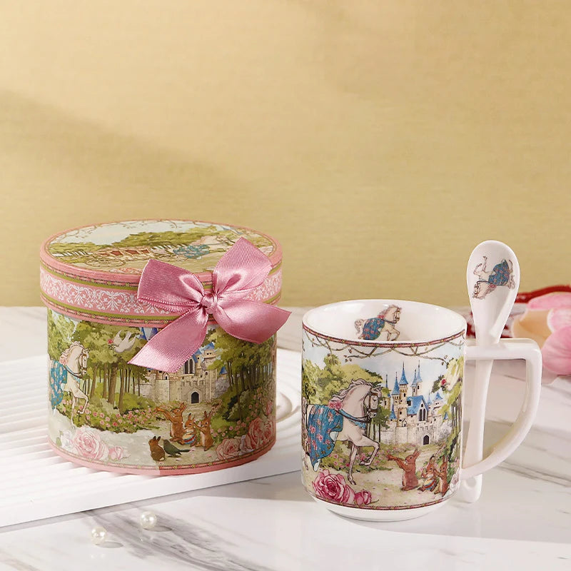 "Fairytale Carriage" Bone China Afternoon Tea Gift Set (Cup, Plate & Cutlery)