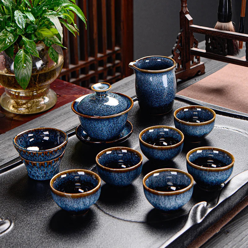 High-End Executive Chinese Tea Set (Ru Ware Edition)
