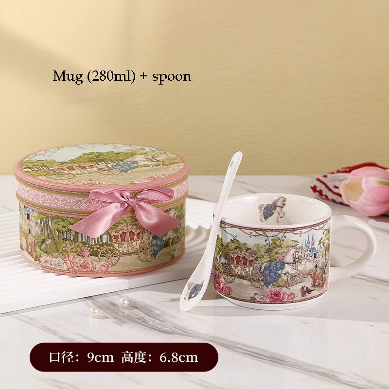 "Fairytale Carriage" Bone China Afternoon Tea Gift Set (Cup, Plate & Cutlery)