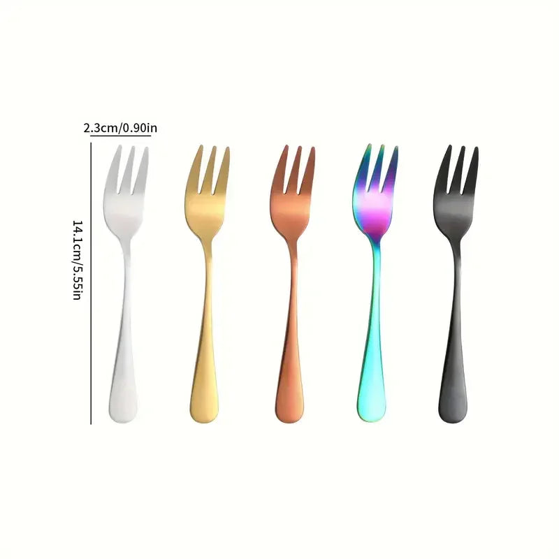 Modern Steel Snack Forks (4Pcs).