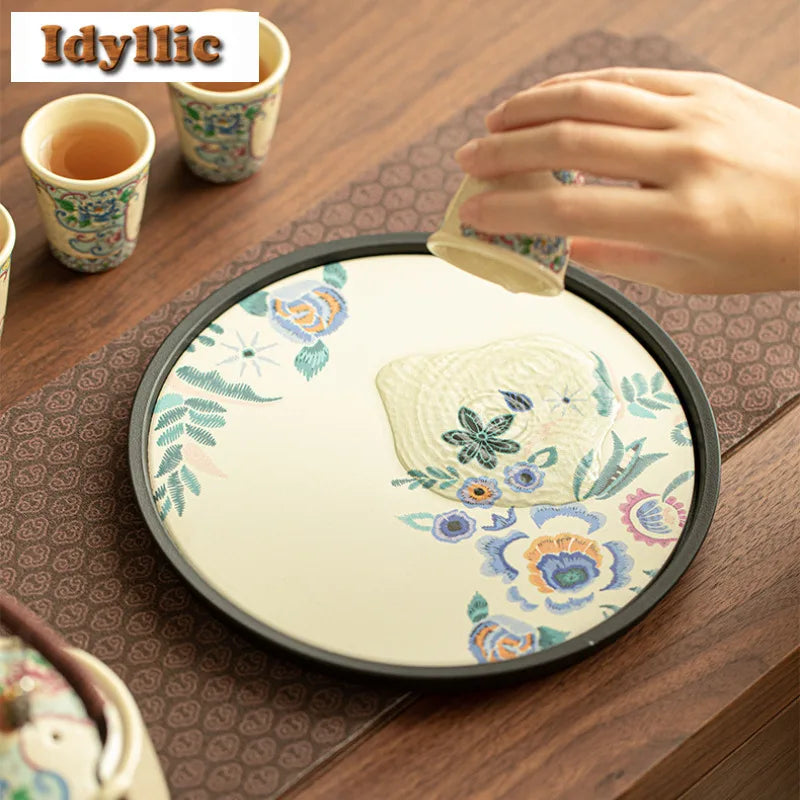 Zen Ceremony Tea Set – Luxury Hand-Painted Peony
