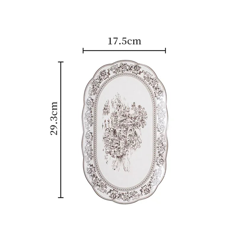 French Modern Gray Ceramic Dinnerware Collection – Luxury Steak Plates & Soup Bowls