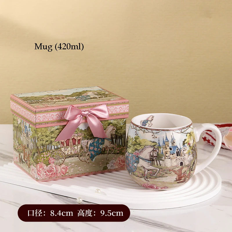 "Fairytale Carriage" Bone China Afternoon Tea Gift Set (Cup, Plate & Cutlery)