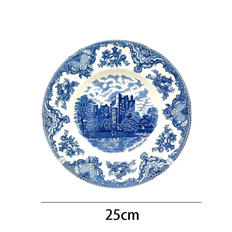 "Palace Blue Castle" American Classic Painted Tea & Dessert Set