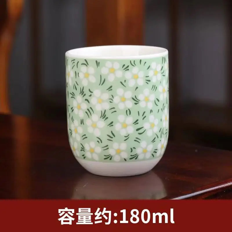Japanese-Style Hand-Painted Ceramic Tea Set (Under-Glaze)