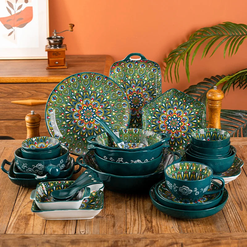 Creative Modern Ceramic Tableware Collection – Handle Bowls & Steak Plates