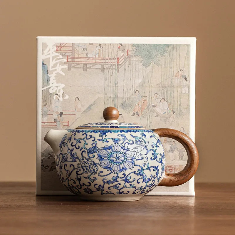 High-End Chinese Ru Ware Teapot & 2 Cups Set