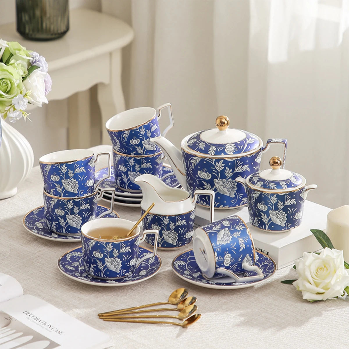 Royal Blue Tea Set.