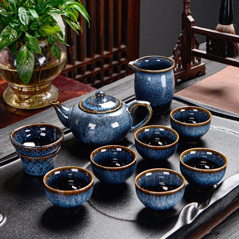 High-End Executive Chinese Tea Set (Ru Ware Edition)