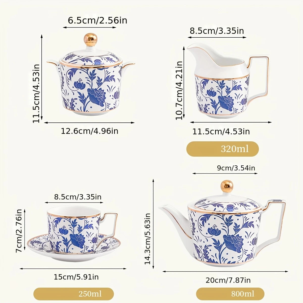 Royal Blue Ladies' Tea Set.