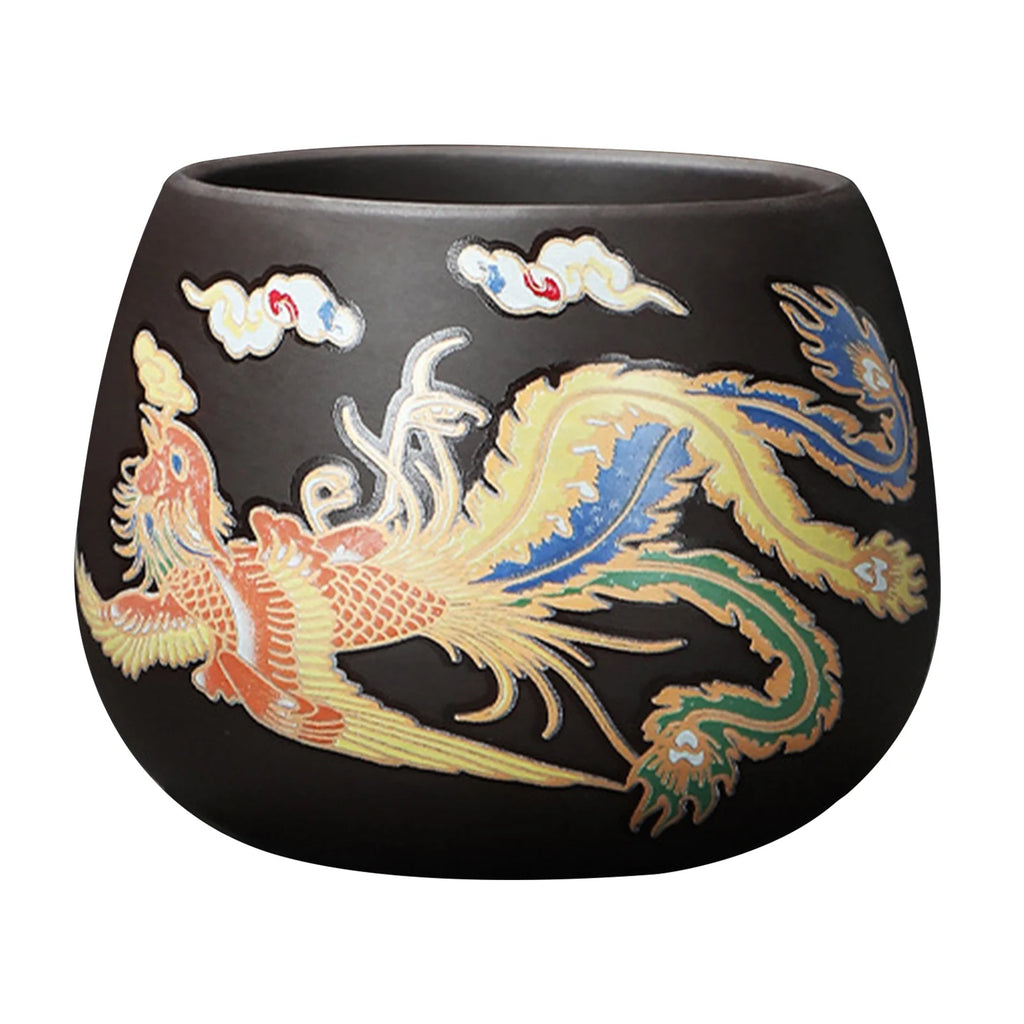Color-Changing "Dragon & Phoenix" Purple Clay Teapot