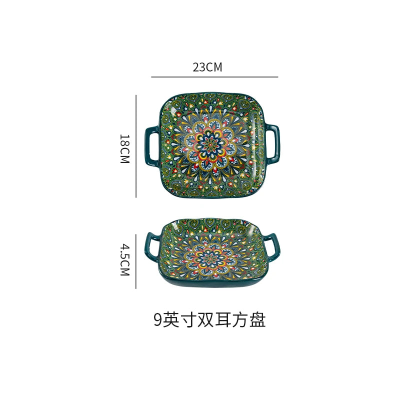 Creative Modern Ceramic Tableware Collection – Handle Bowls & Steak Plates