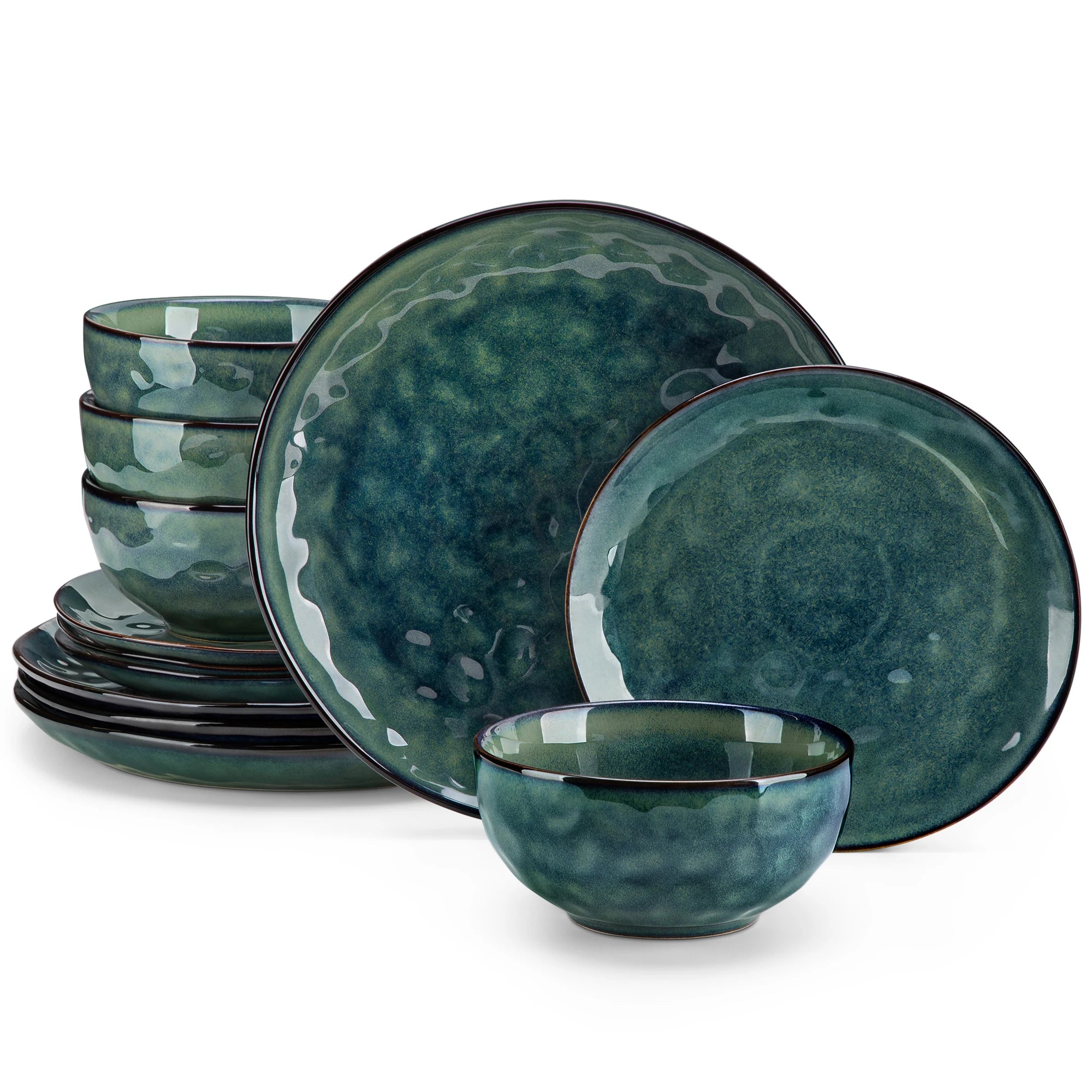 vancasso "Starry Green" Reactive Glaze Stoneware Dinner Set (12/24 Pieces)