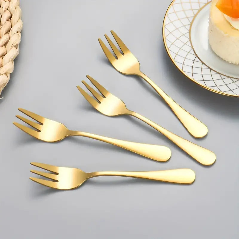 Modern Steel Snack Forks (4Pcs).